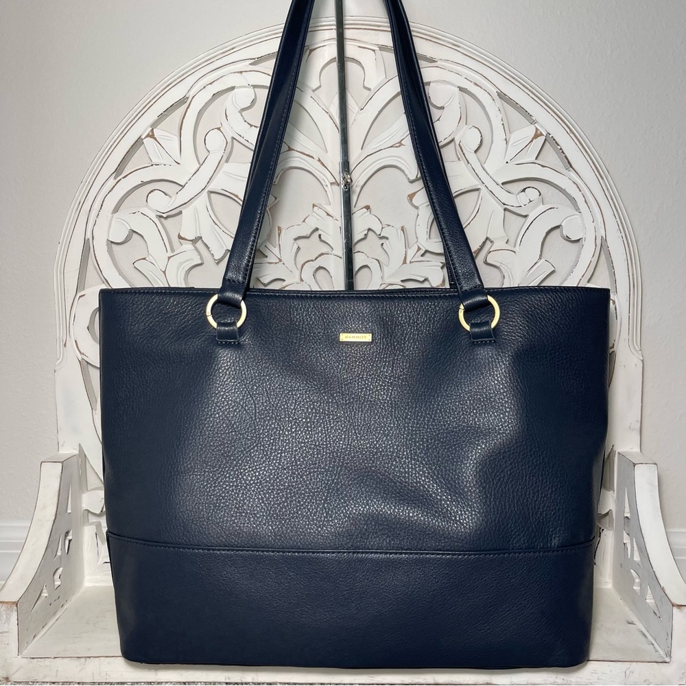 Hammitt Los Angeles Andersen Tote Navy Tides Leather Brushed Gold
